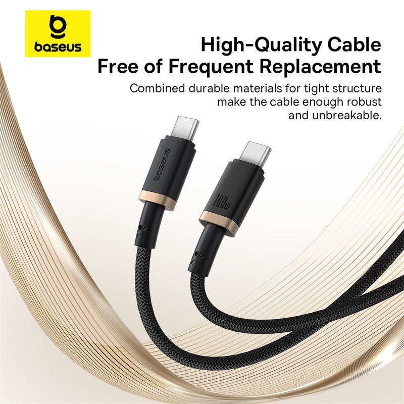Кабель Baseus Dura Series Fast Charging Cable Type-C to Type-C 100W 1m Gold+Black