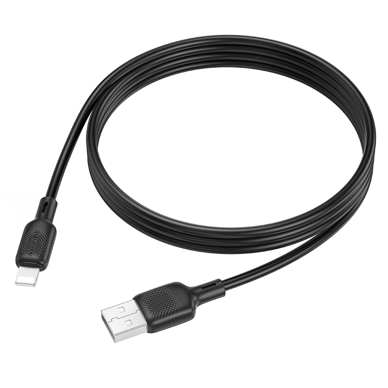 Кабель BOROFONE BX113 Lenny silicone charging data cable iP(L=1M) Black