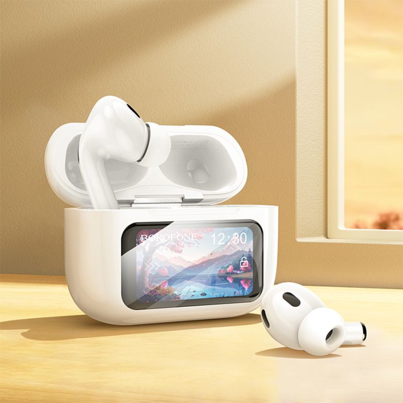 Бездротові навушники BOROFONE BW76 Brocade true wireless ANC noise reduction touch screen BT headset Champagne White