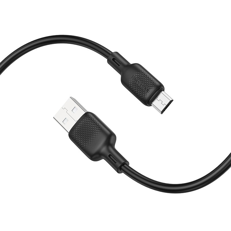 Кабель BOROFONE BX113 Lenny silicone charging data cable Micro(L=2M) Black