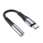 Аудіокабель HOCO LS33 Type-C Digital 3.5 Audio converter Metal Gray