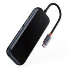 USB-хаб Baseus AcmeJoy 5-Port Type-C HUB Adapter（Type-C to USB3.0*2+USB2.0*1+Type-C PD&amp;Data *1+RJ45*1）Dark Gray