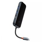 USB-хаб Baseus AcmeJoy 5-Port Type-C HUB Adapter（Type-C to USB3.0*2+USB2.0*1+Type-C PD&amp;Data *1+RJ45*1）Dark Gray