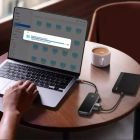 USB-хаб Baseus AcmeJoy 5-Port Type-C HUB Adapter（Type-C to USB3.0*2+USB2.0*1+Type-C PD&amp;Data *1+RJ45*1）Dark Gray