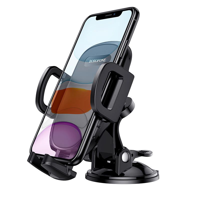 Автотримач для телефона BOROFONE BH37 Route push type suction cup car holder Black