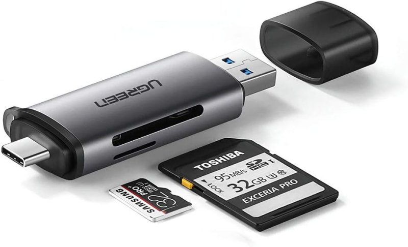 Кардридер UGREEN CM185 USB-C/USB-A Card Reader (UGR-50706)