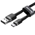 Кабель Baseus Cafule Cable USB For Type-C 3A 1m Gray+Black