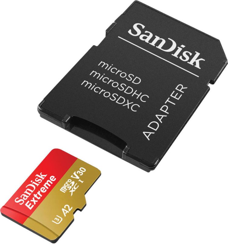 Карта пам'яті microSDXC (UHS-1 U3) SanDisk Extreme A2 256Gb class 10 V30 (R190MB/s,W130MB/s) (adapter SD)