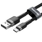 Кабель Baseus Cafule Cable USB For Type-C 3A 2m Gray+Black