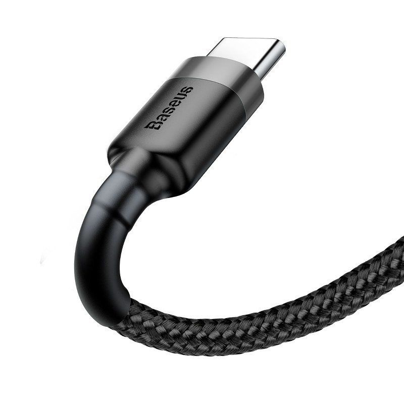 Кабель Baseus Cafule Cable USB For Type-C 3A 2m Gray+Black