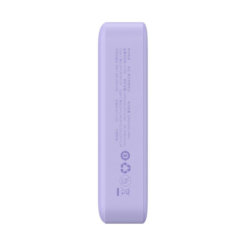 Зовнішній акумулятор Baseus Magnetic Mini Wireless Fast Charge Power Bank 20000mAh 20W Purple