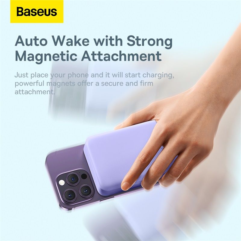 Зовнішній акумулятор Baseus Magnetic Mini Wireless Fast Charge Power Bank 20000mAh 20W Purple