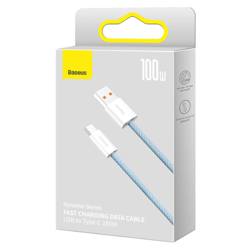 Кабель Baseus Dynamic Series Fast Charging Data Cable USB to Type-C 100W 1m Blue