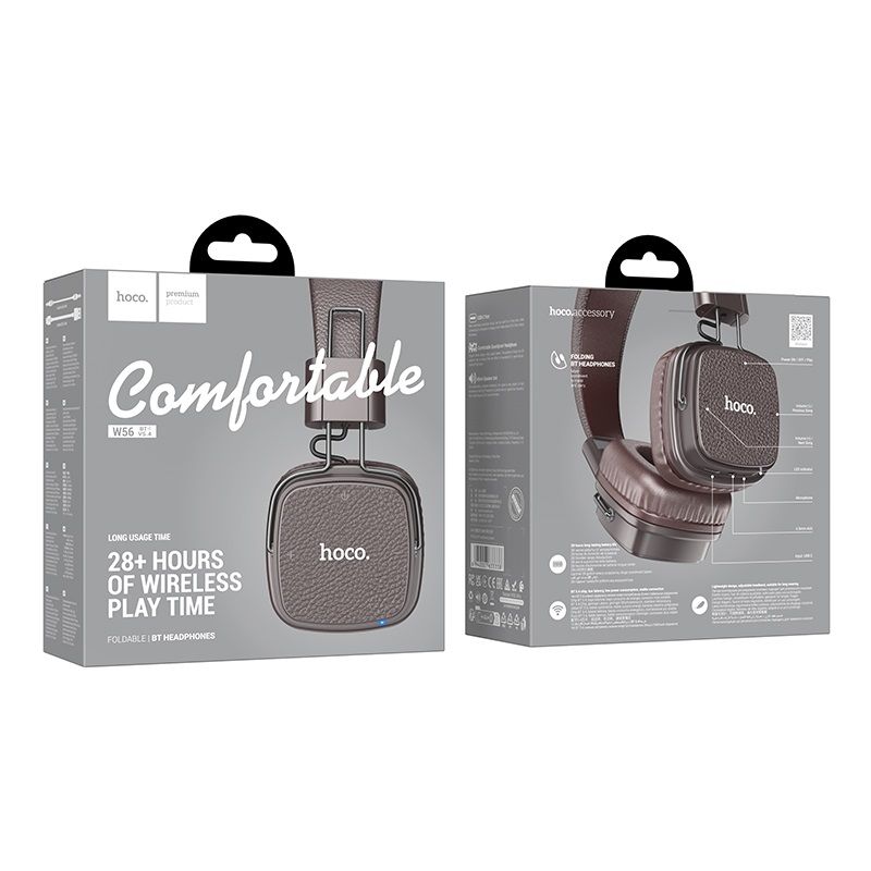Бездротові накладні навушники HOCO W56 Earl BT headphones Brown