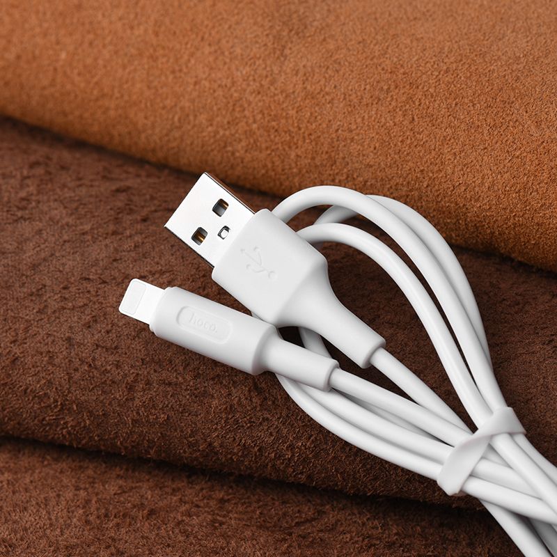 Кабель HOCO X25 USB to iP 2A, 1m, PVC, PVC connectors, White