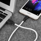 Кабель HOCO X21 USB to Micro 2A, 1m, silicone, TPE connectors, Black+White