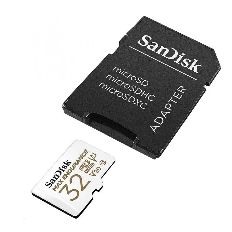 Карта пам'яті microSDHC (UHS-1 U3) SanDisk Max Endurance 32Gb class 10 V30 (100Mb/s) (adapterSD)