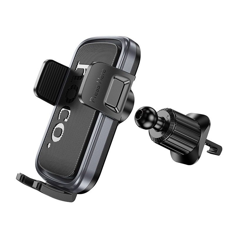 Автотримач для телефона HOCO H78 Vista push-type car holder (air outlet) Black Metal Gray