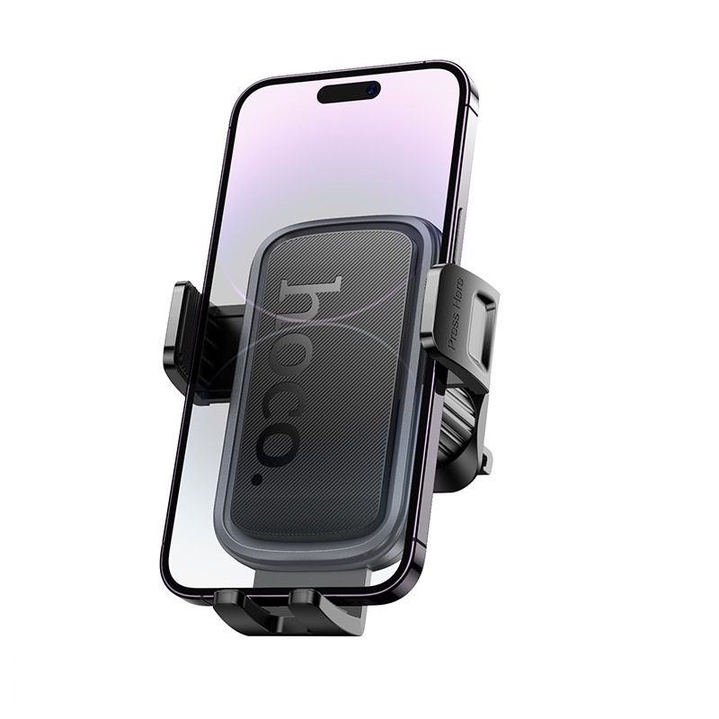 Автотримач для телефона HOCO H78 Vista push-type car holder (air outlet) Black Metal Gray