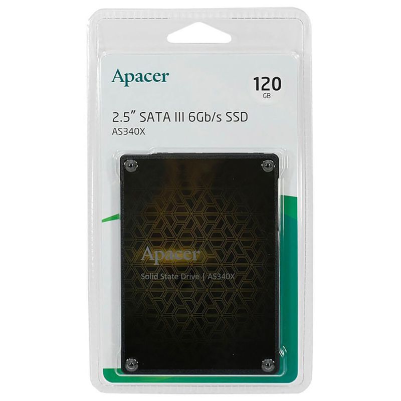 Накопичувач SSD Apacer AS340X 120GB 2.5" 7mm SATAIII 3D NAND Read/Write: 550/520 MB/sec