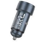 Автомобільний зарядний пристрій HOCO Z57A Glorious PD30W+QC3.0 car charger Metal Gray