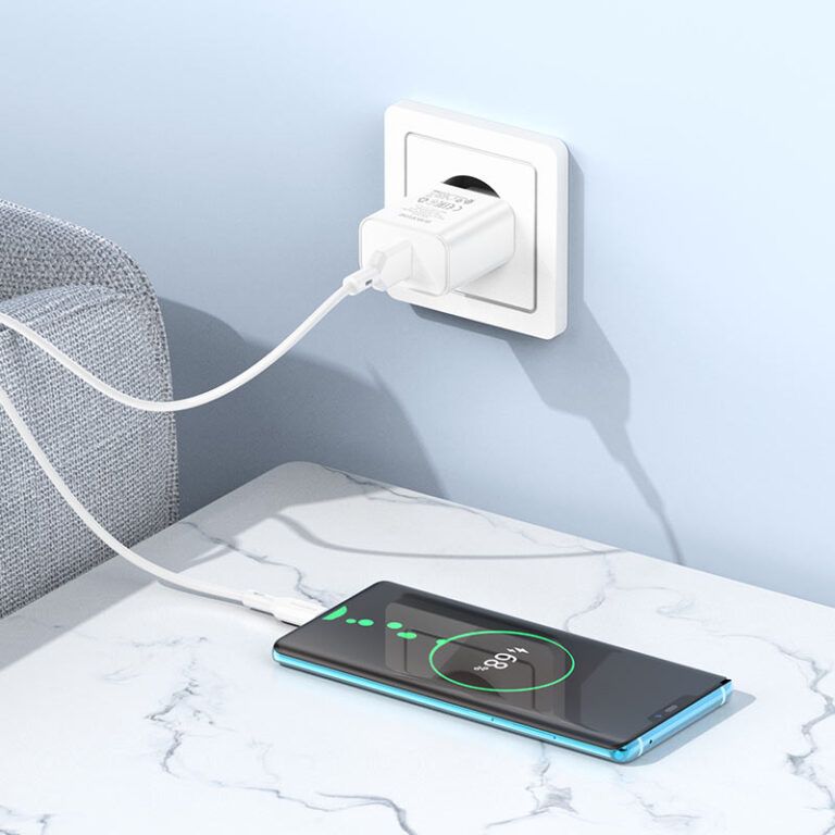 Мережевий зарядний пристрій з кабелем BOROFONE BA72A Spring single port QC3.0 charger set(Type-C) 18W White