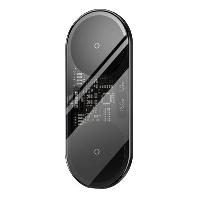 Бездротовий мультизарядний пристрій Baseus Digital LED Display 2in1 Wireless Charger 20W Black Universal version