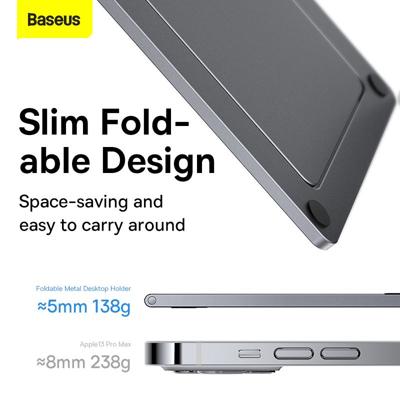Підставка для телефона Baseus Foldable Metal Desktop Holder Gray