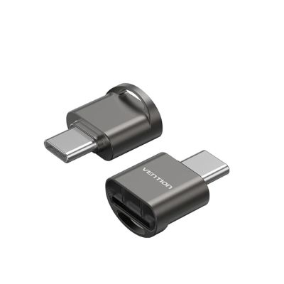 Картридер Vention USB 2.0 Type-C MicroSD Card Reader Gray Zinc Alloy Type