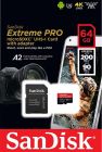 Карта пам'яті microSDXC (UHS-1 U3) SanDisk Extreme Pro A2 64Gb class 10 V30 (R200MB/s,W90MB/s) (adapter)