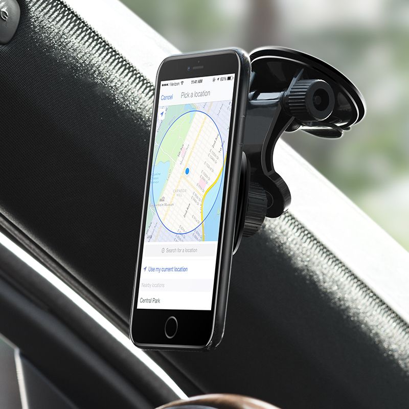Автотримач для телефона HOCO CA28 Happy journey series suction cup magnetic car holder Black