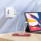 Мережевий зарядний пристрій HOCO C115A Header PD65W  GaN three-port(2C1A) charger White