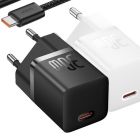 Мережевий зарядний пристрій з кабелем Baseus GaN5 Fast Charger(mini) 1C 30W EU Cluster Black(with: Baseus Dynamic 3 Series Fast Charging Data Cable