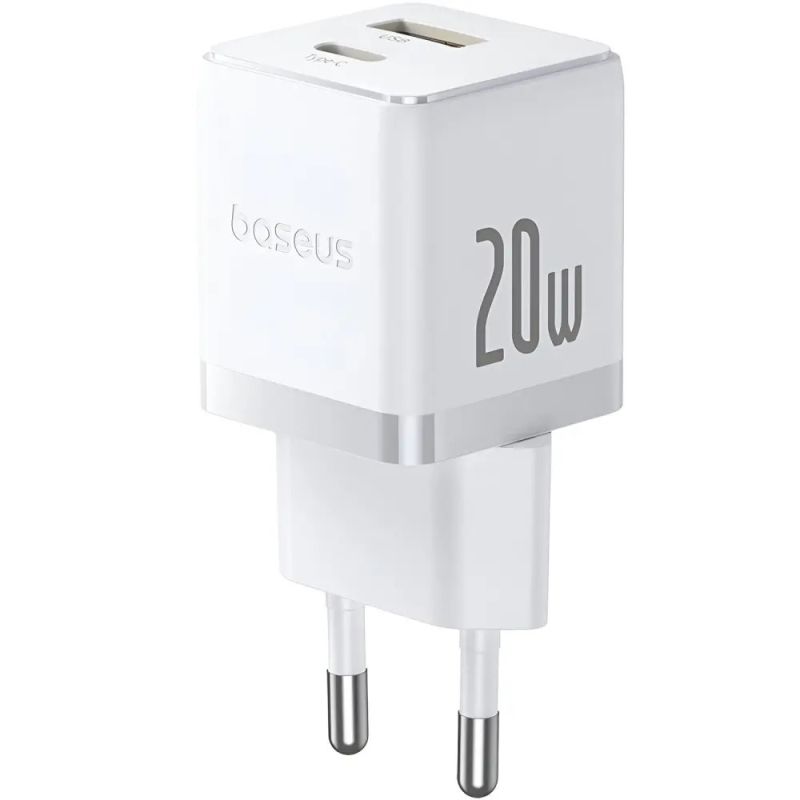 Мережевий зарядний пристрій Baseus Palm Fast Charger C+U 20W EU Moon White