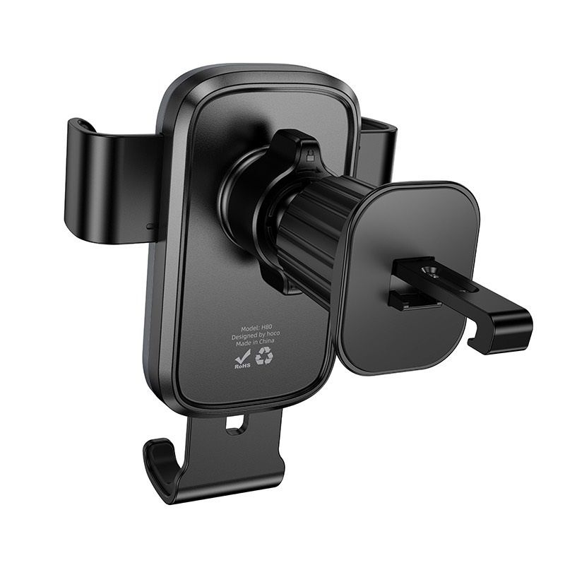 Автотримач для телефона HOCO H80 Vista gravity car holder (air outlet) Black Metal Gray