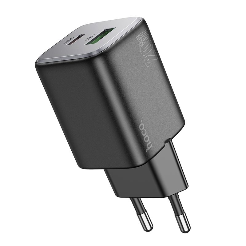 Мережевий зарядний пристрій HOCO N41 Almighty PD20W+QC3.0 charger Black