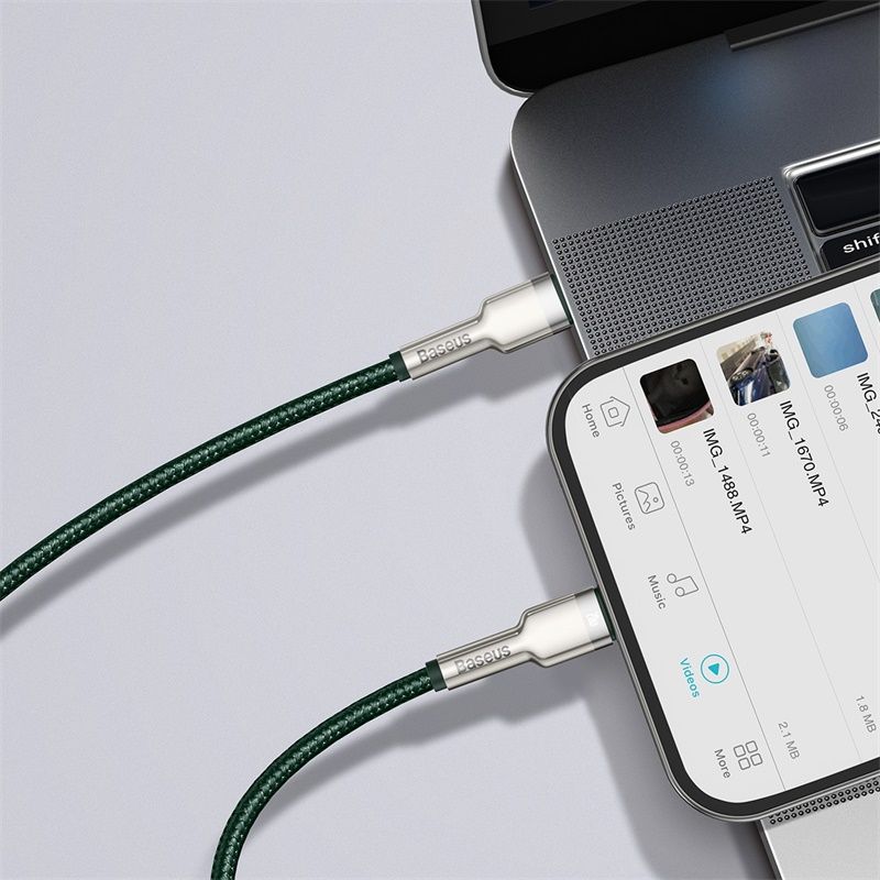 Кабель Baseus Cafule Series Metal Data Cable Type-C to iP PD 20W 1m Green