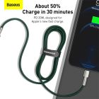 Кабель Baseus Cafule Series Metal Data Cable Type-C to iP PD 20W 1m Green