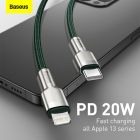 Кабель Baseus Cafule Series Metal Data Cable Type-C to iP PD 20W 1m Green