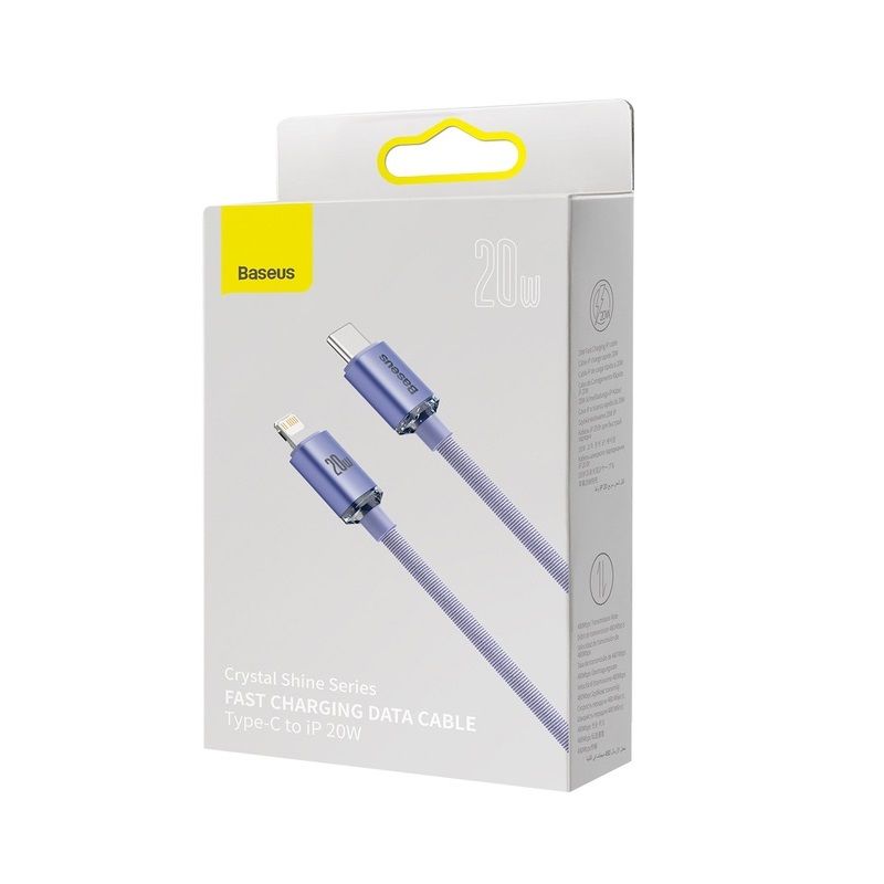 Кабель Baseus Crystal Shine Series Fast Charging Data Cable Type-C to iP 20W 2m Purple