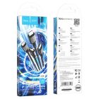 Кабель HOCO X76 4-in-1 Super charging cable (iP+iP+Type-C+Micro) Black