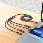 Кабель HOCO X76 4-in-1 Super charging cable (iP+iP+Type-C+Micro) Black