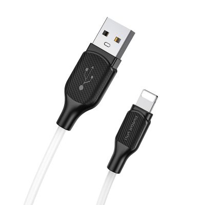 Кабель BOROFONE BX42 USB to iP 2.4A, 1m, silicone, TPE connectors, White