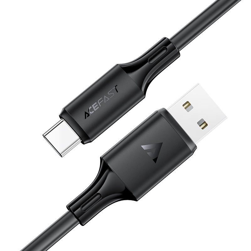 Кабель ACEFAST C17-04 USB-A to USB-C silicone charging data cable Black