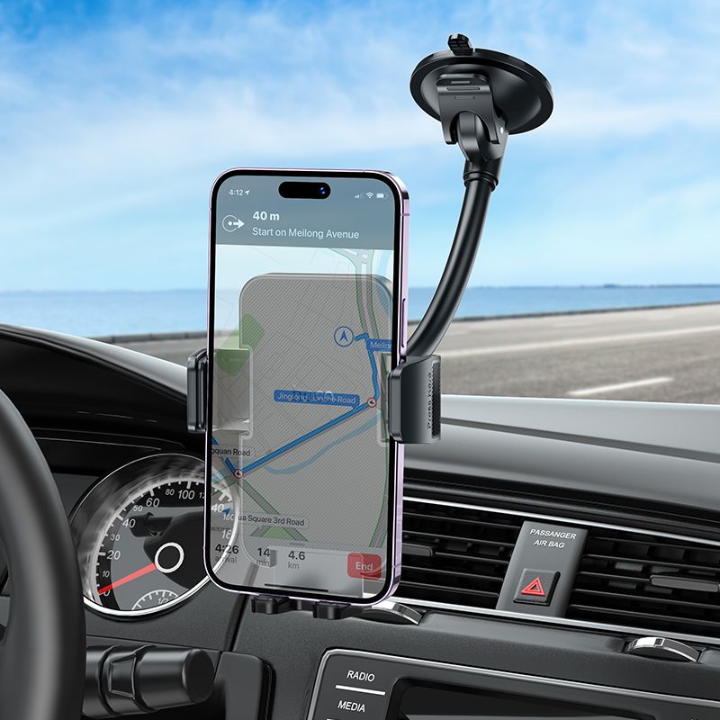 Автотримач для телефона HOCO H38 Cheetah car holder(windshield) Black