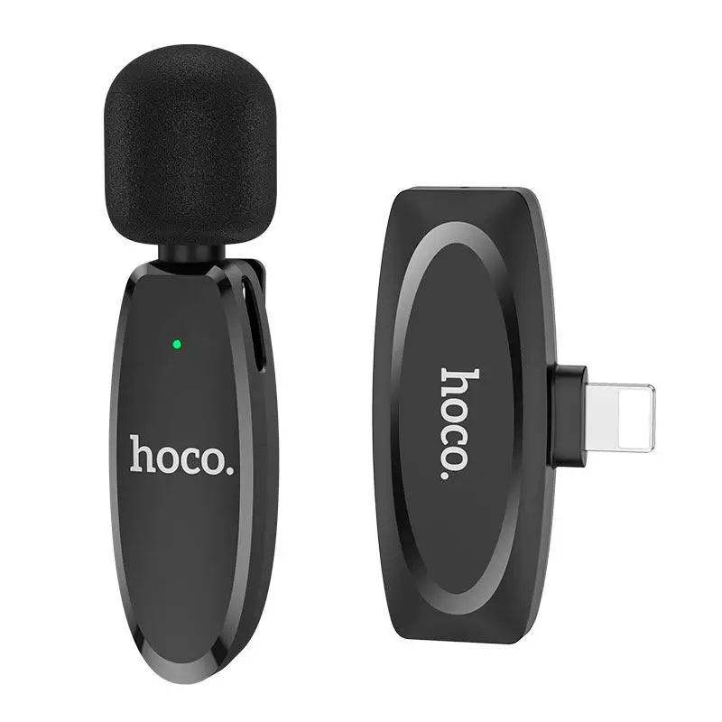 Бездротова мікрофонна система HOCO L15 iP Crystal lavalier wireless digital microphone Black