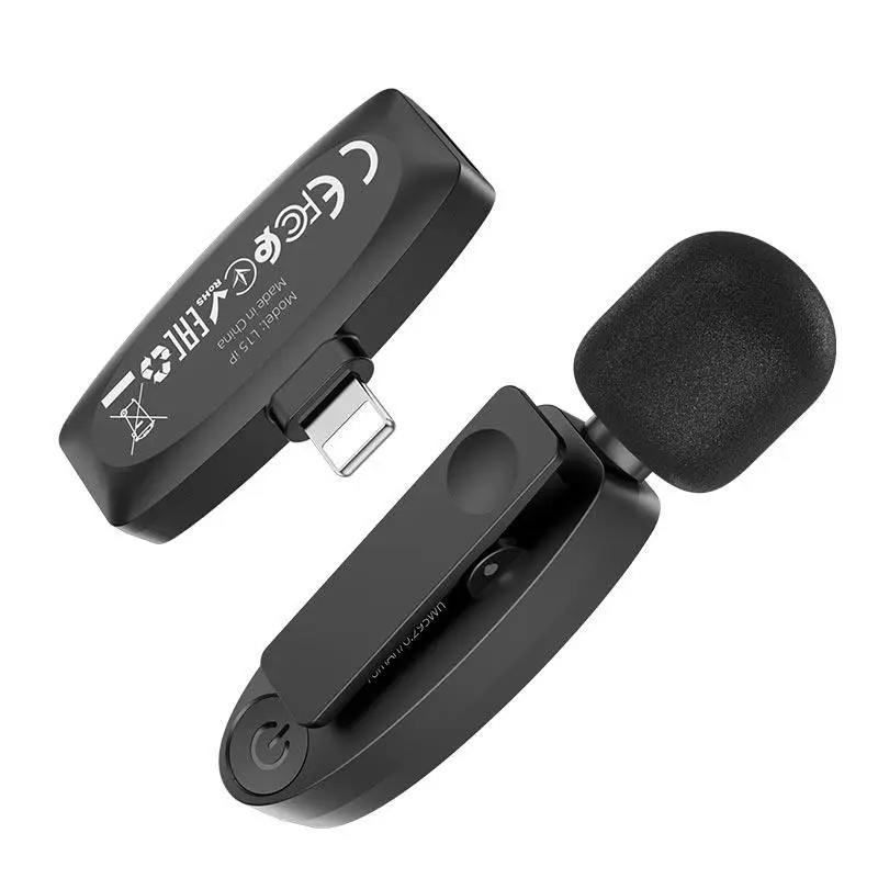 Бездротова мікрофонна система HOCO L15 iP Crystal lavalier wireless digital microphone Black