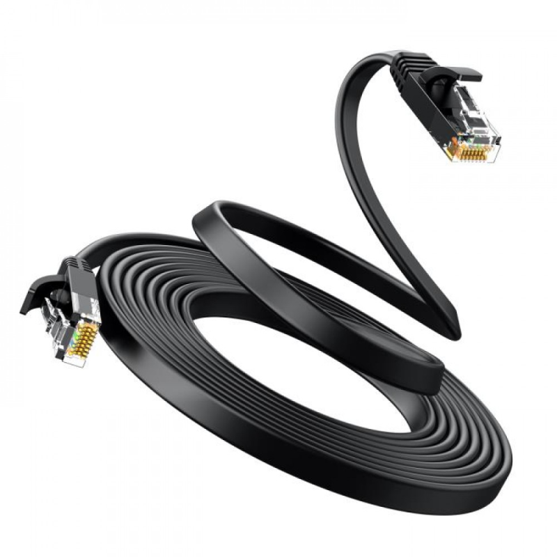 Мережевий кабель UGREEN Cat 6 U/UTP Lan Flat Cable 3m (Black)