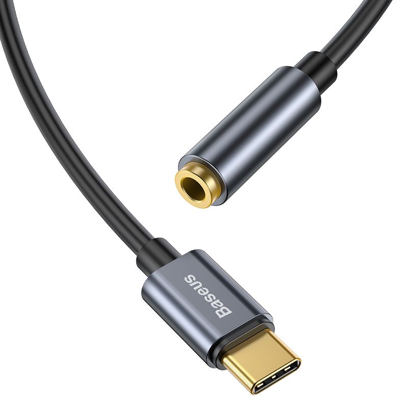Кабель-перехiдник Baseus Type-C Male to 3.5mm Female Adapter L54 Deep Grey