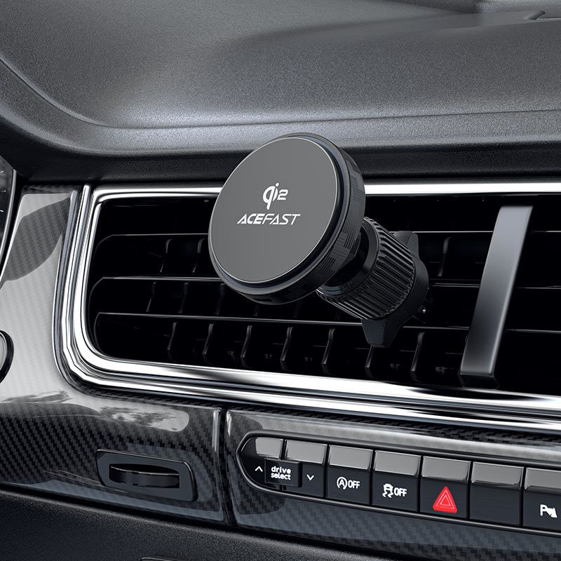 Автотримач для телефона з БЗП ACEFAST D33 Qi2 magnetic wireless charging car holder for air vent Black